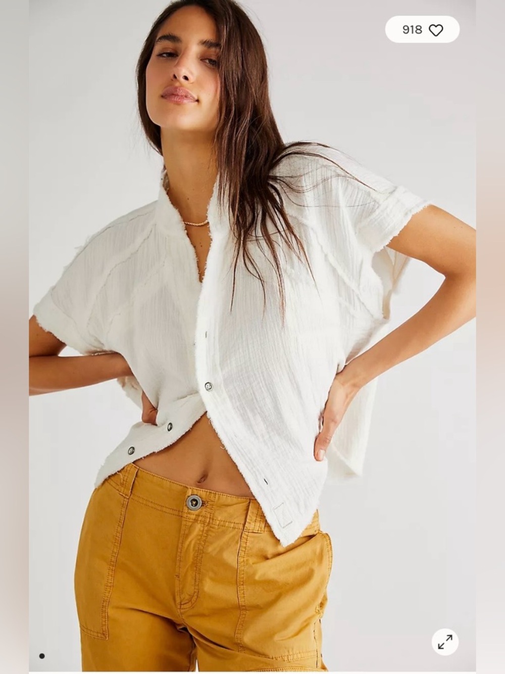 🆕Free People Dreamy Days Shirt for Women - Cropped. Size XS. NWT